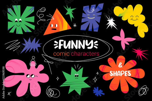 Funny Comic Characters Banner Template