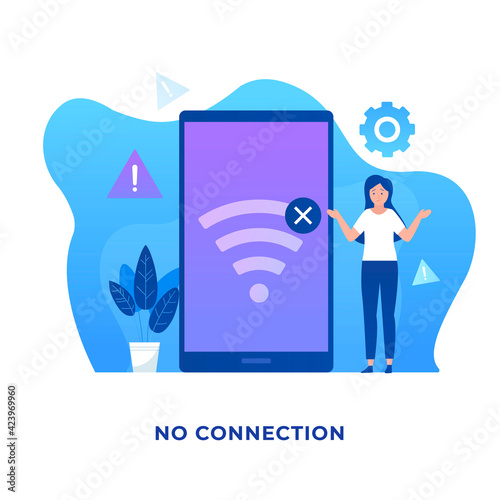 No connection illustration concept. Illustration for websites, landing pages, mobile applications, posters and banners