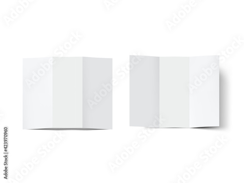 Front And Back Side Open Trifold Paper Leaflet