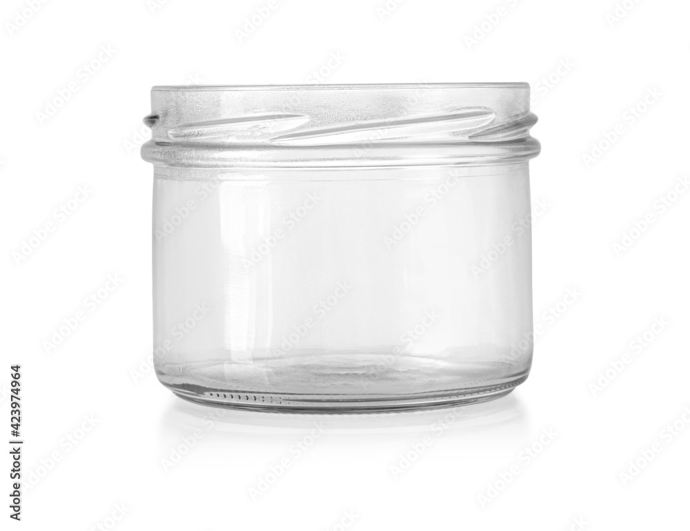 empty glass jar isolated on white empty glass jar isolated on white