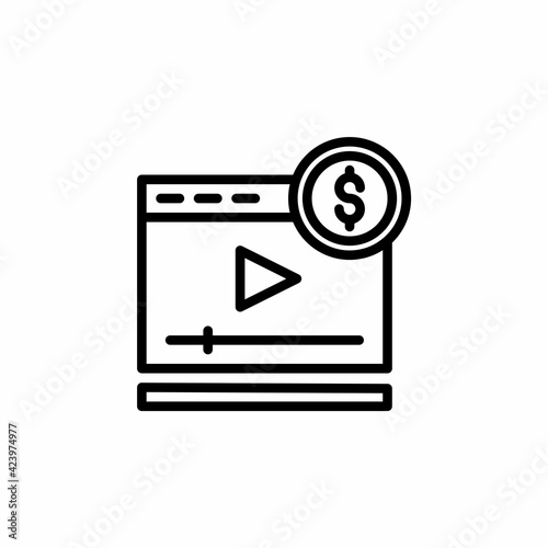 Video monetization icon with line style. Vector