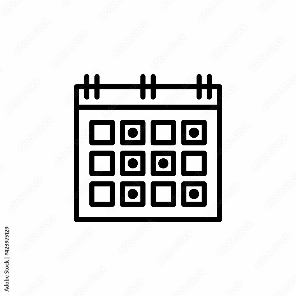 Calendar marked with a line style icon. Vector Calendar marked with a line style icon. Vector