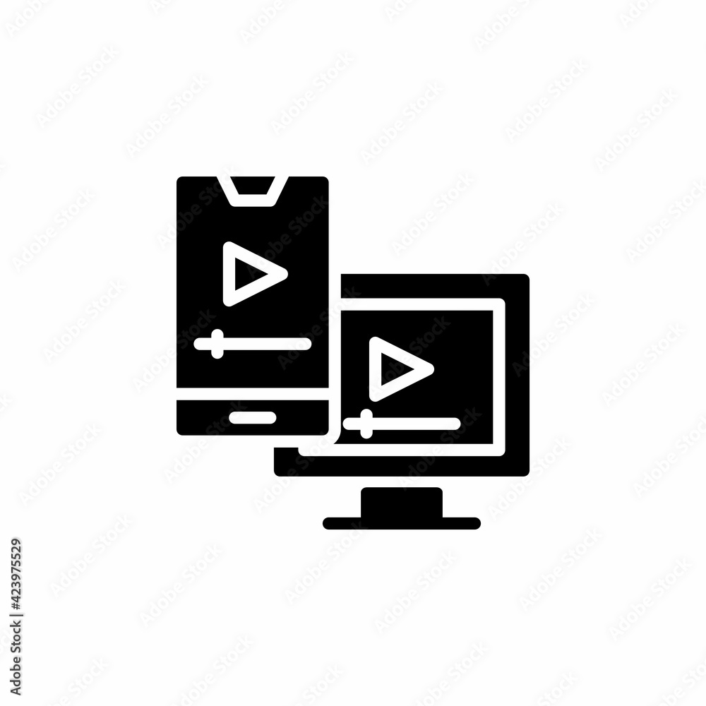 Video player device icon with glyph style. Vector Video player device icon with glyph style. Vector