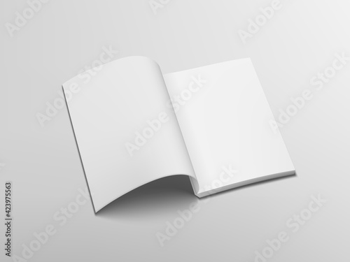 3D Clear Open Horizontal Catalog Or Magazine