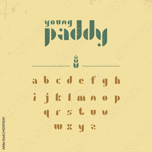 The Young Paddy font - modern yet classic display font in vector - novelty stencil