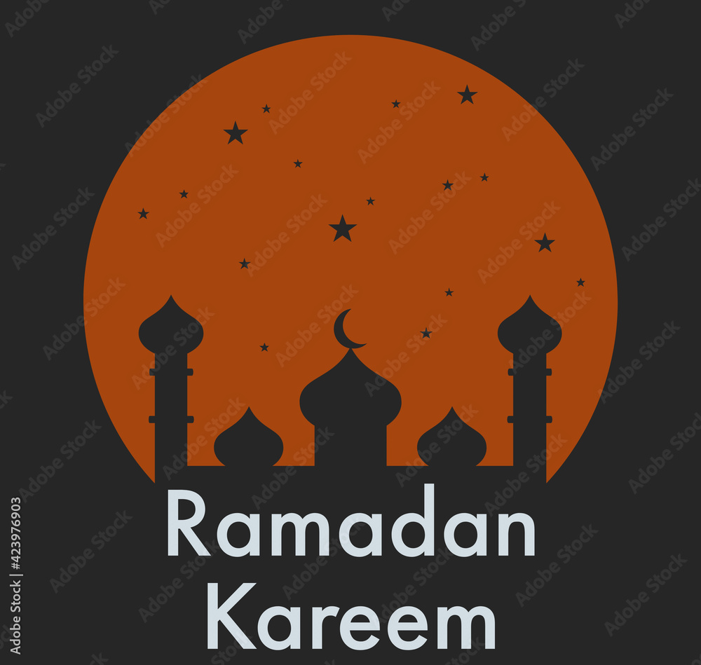 Illustration text Ramadan Kareem.Typography lettering design,printing for t shirt,banner,poster,mug etc. Illustration text Ramadan Kareem.Typography lettering design,printing for t shirt,banner,poster,mug etc.
