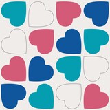 Seamless pattern. Background texture in geometric linear ornamental style multicolored hearts vector illustration