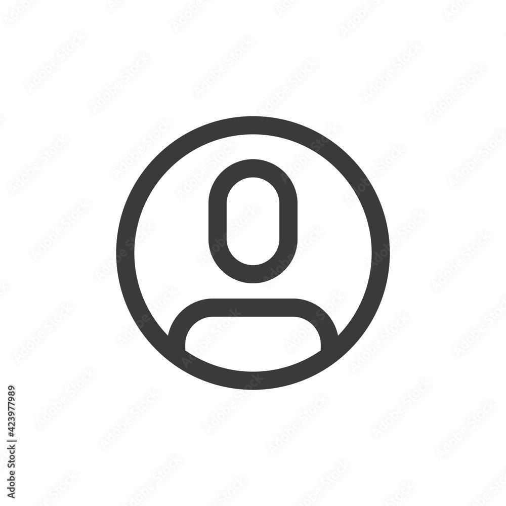 Login icon, vector user symbol. Simple linear pictogram. User interface account log in. Login icon, vector user symbol. Simple linear pictogram. User interface account log in.