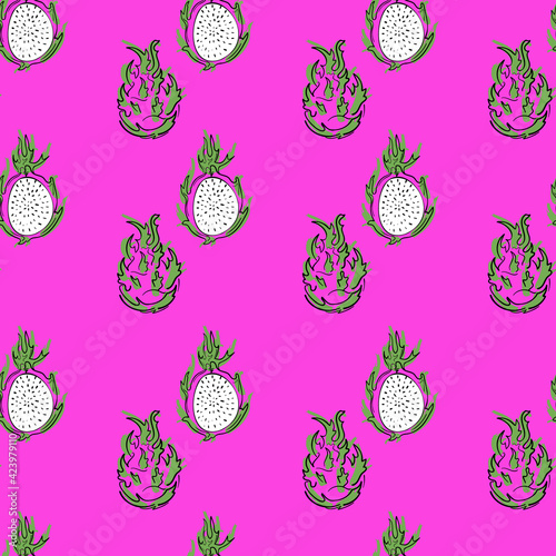 Juicy pattern with pitahaya