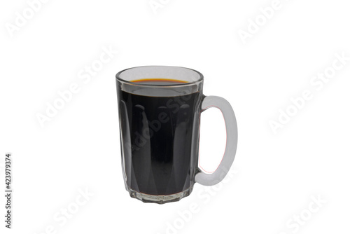 Coffee black without milk on white isolated background