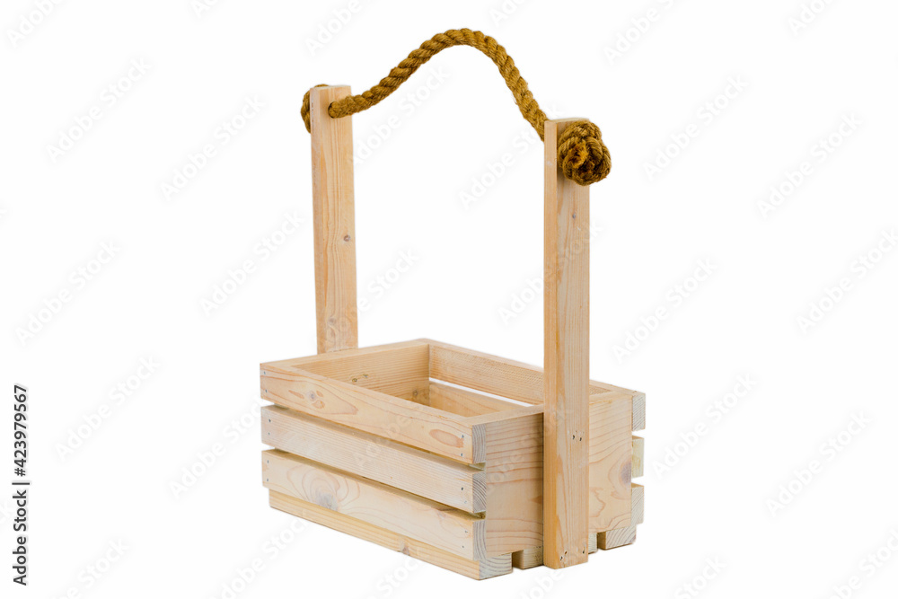 an empty wooden box isolated on white background an empty wooden box isolated on white background