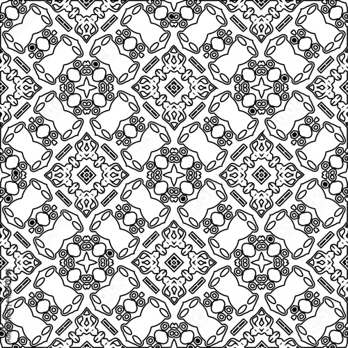 Geometric vector pattern with triangular elements. Seamless abstract ornament for wallpapers and backgrounds. Black and white colors. 