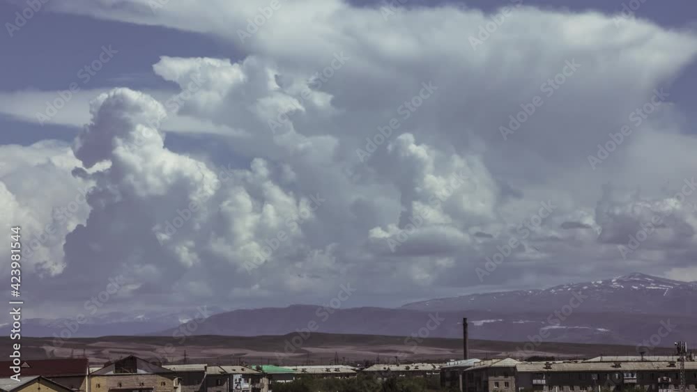 Dynamic clouds over the mountain. Mountains Dynamic clouds over the mountain. Mountains
