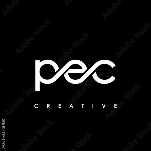 PEC Letter Initial Logo Design Template Vector Illustration