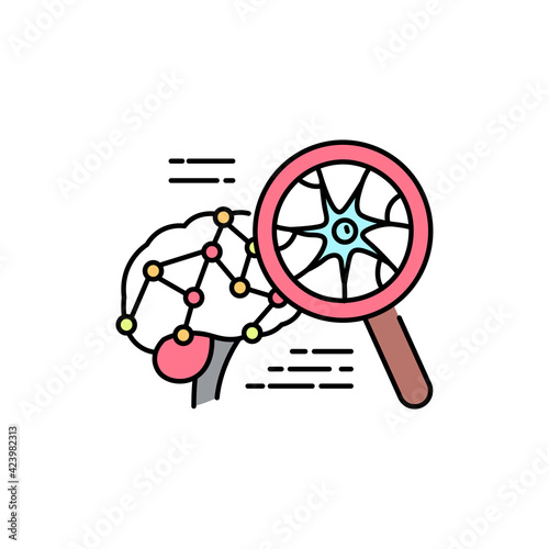 Neurobiology color line icon. Pictogram for web page, mobile app