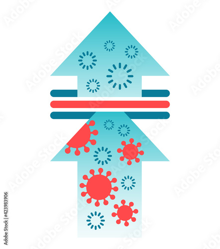 Antibacterial air filter Icon for home ionizer