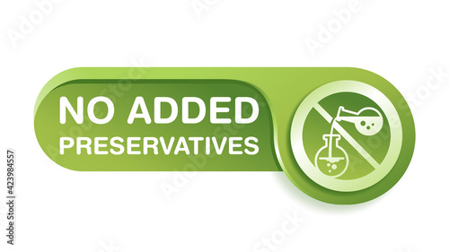 No added preservatives 3D green button
