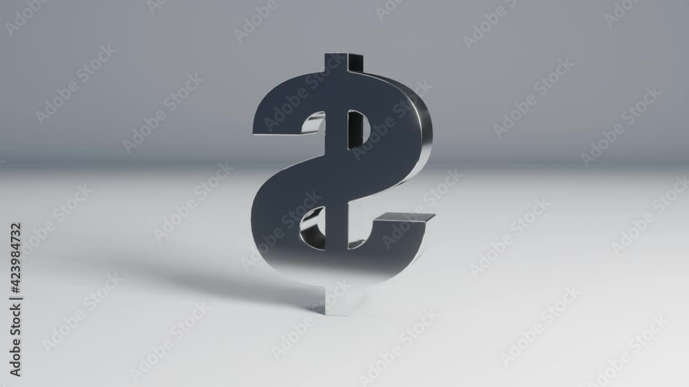 3D United States Dollar Symbol - silver, rotating, loop animation 3D United States Dollar Symbol - silver, rotating, loop animation