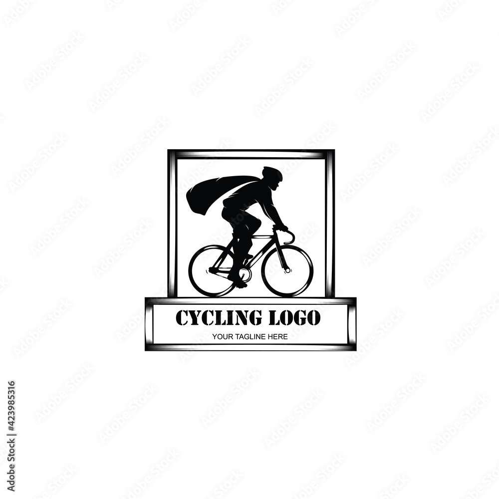 Silhouette of a cyclist logo