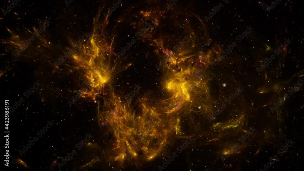 Flying Through Space, Starry outer space background