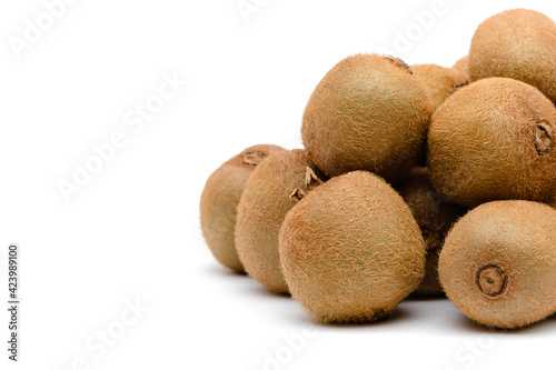 kiwi fruit slide on a white background