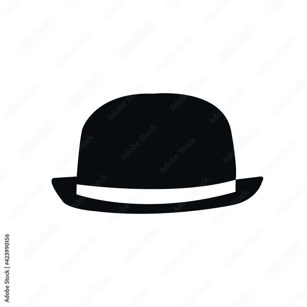 Man black hat icon isolated on white. Vector illustration file Man black hat icon isolated on white. Vector illustration file