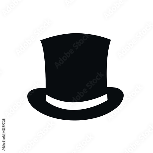 Retro tophat vector icon isolated on white background. Vector illustration