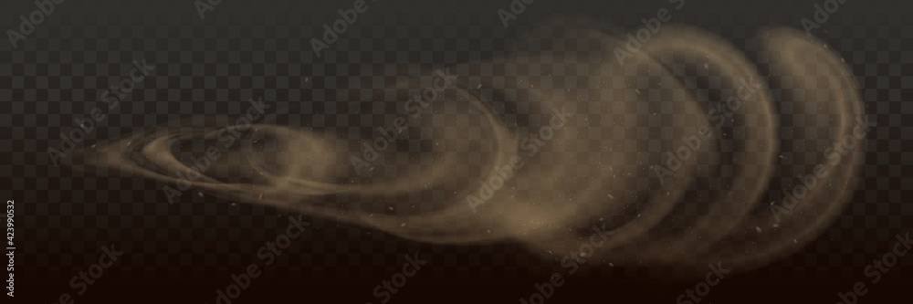 Vector Dust, dusty sand clouds effect collection, set of flying desert ...