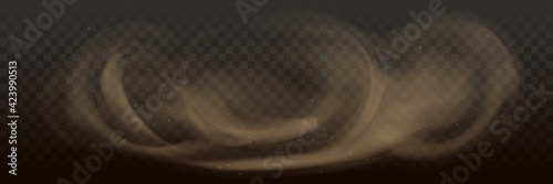 Vector Dust, dusty sand clouds effect collection, set of flying desert dusty particles, isolated on transparent background. Realistic sandstorm, explosion, sand splash.	
