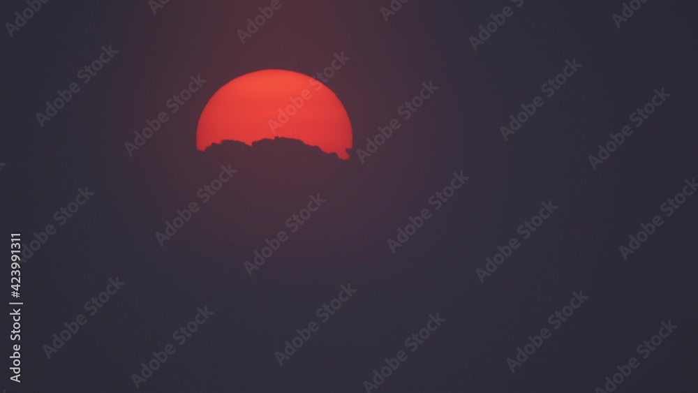 Time Lapse, Abstract Sunset With A Huge Sunball Time Lapse, Abstract Sunset With A Huge Sunball