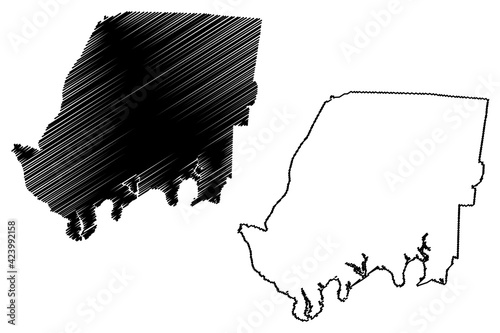 Sumner County, State of Tennessee (U.S. county, United States of America, USA, U.S., US) map vector illustration, scribble sketch Sumner map photo