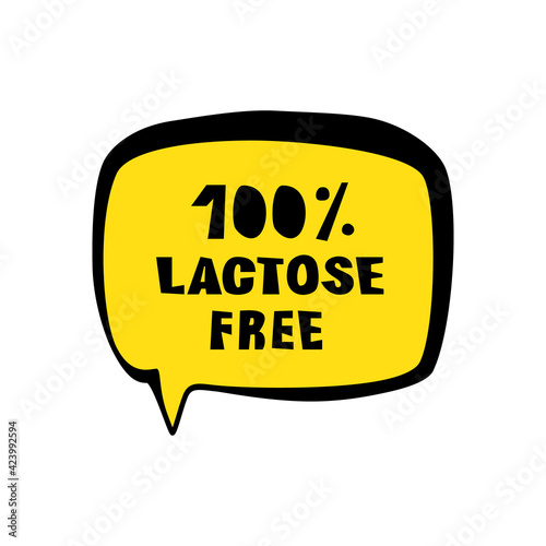 Lactose Free Text, No Egg Lactose in Bubble Speech