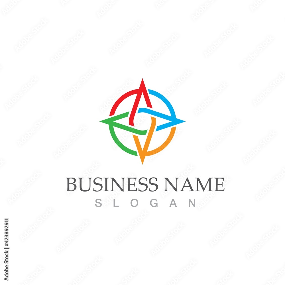 Fototapeta premium compass logo template vector icon illustration