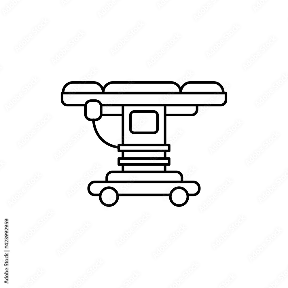 Operating hospital room and equipment color line icon. Pictogram for web page, mobile app