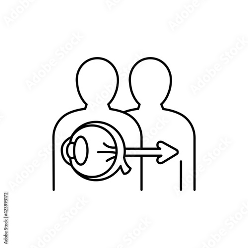 Eye transplant color line icon. Eating show. Autonomous sensory meridian response, sound waves as a symbol of enjoying sounds. Editable stroke.