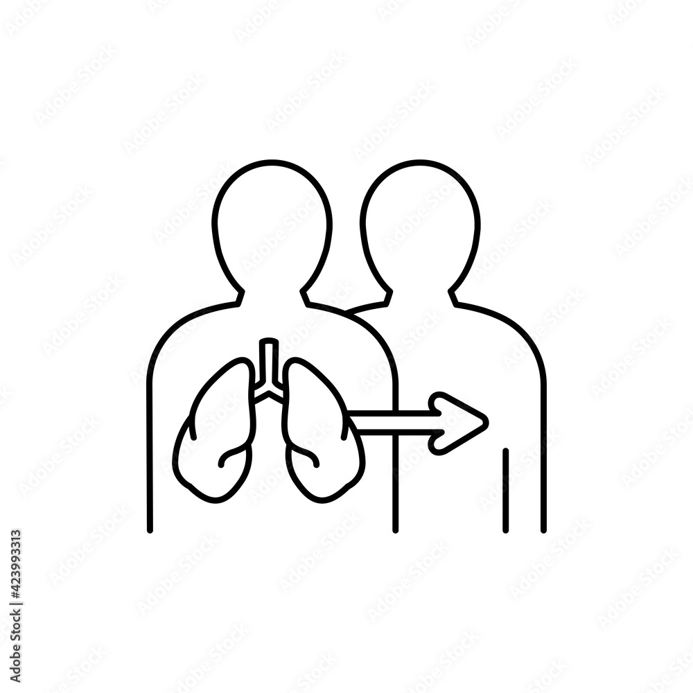 Lung transplant color line icon. Eating show. Autonomous sensory meridian response, sound waves as a symbol of enjoying sounds. Editable stroke. Lung transplant color line icon. Eating show. Autonomous sensory meridian response, sound waves as a symbol of enjoying sounds. Editable stroke.