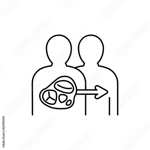 Valve transplant color line icon. Eating show. Autonomous sensory meridian response, sound waves as a symbol of enjoying sounds. Editable stroke.