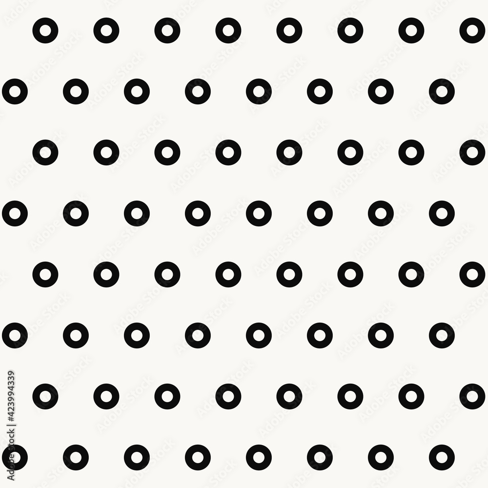 Monochrome Seamless Bagel Pattern. Diagonal Minimal Black Bagel Pattern. Vector.