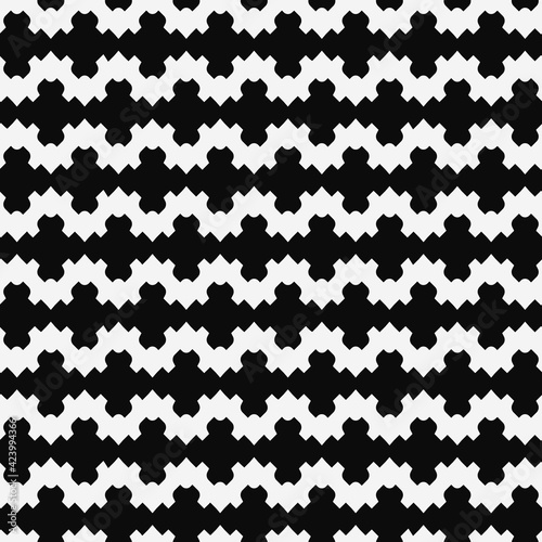 Black Seamless Shapes. Vector Monochrome Abstract Shapes Pattern.
