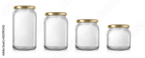glass jars isolated