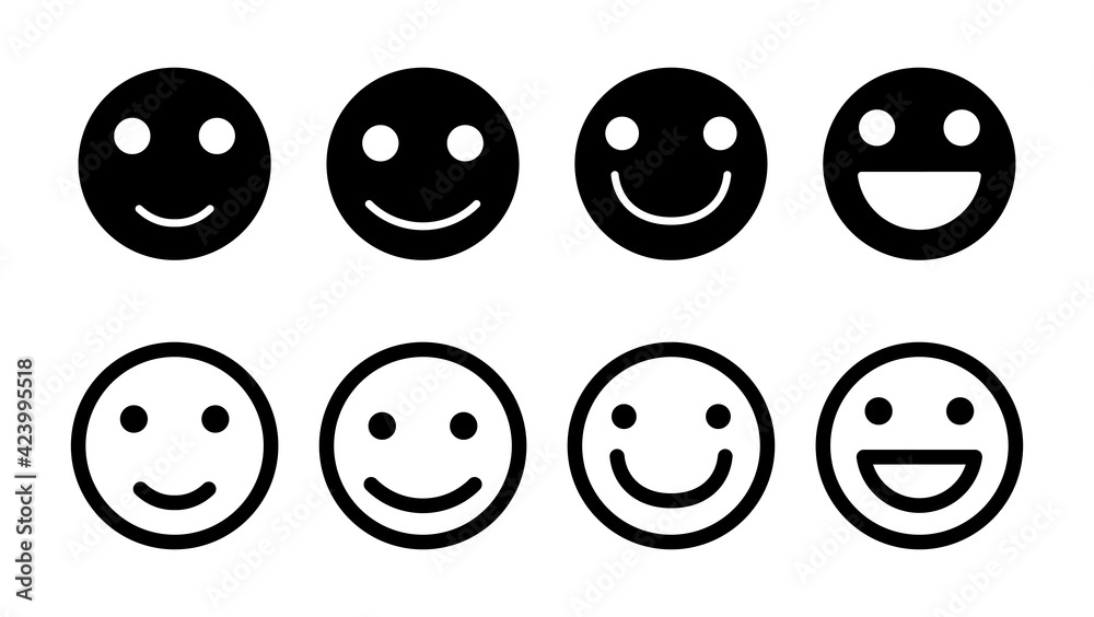 smile icon set. smile emoticon icon. feedback smile icon set. smile emoticon icon. feedback