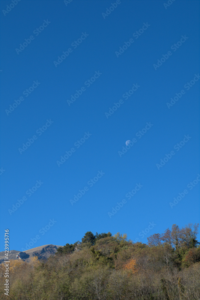 moon over the mountain,blue, nature, trees,outdoor, autumn, travel,sky, landscape, moon over the mountain,blue, nature, trees,outdoor, autumn, travel,sky, landscape,