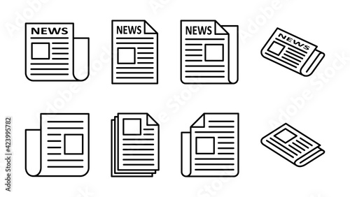 Newspaper icon set. news paper vector sign