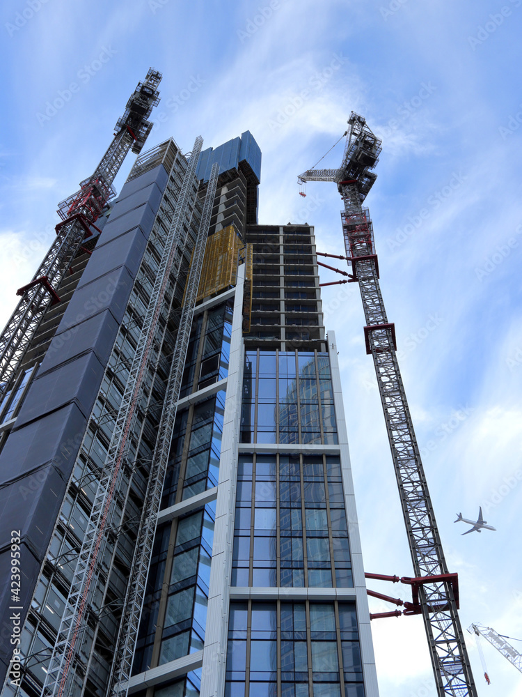 Fototapeta premium Modern architecture, construction of skyscrapers 