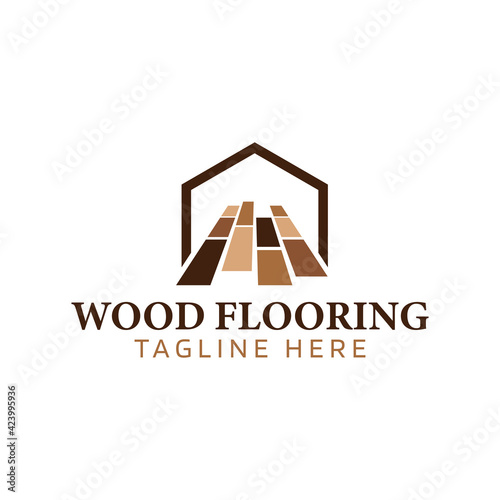 Wood flooring premium logo vector