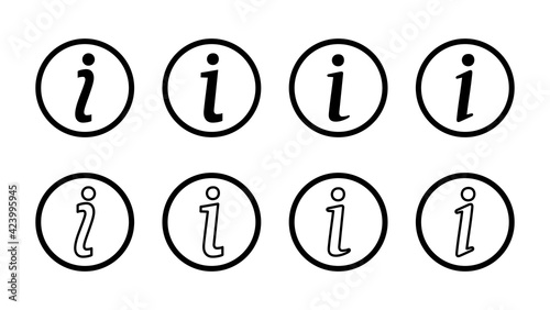 Info sign icon set. about us icon vector. Faq icon