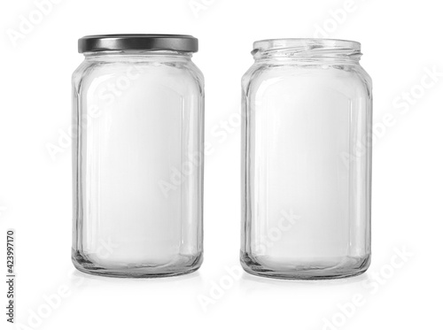 two glas jars isolated