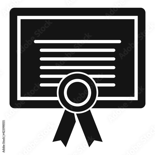 Trader diploma icon, simple style