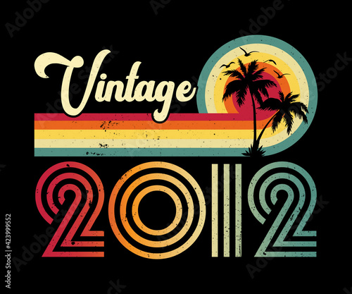 Vintage 2012 Birthday T-shirt Design