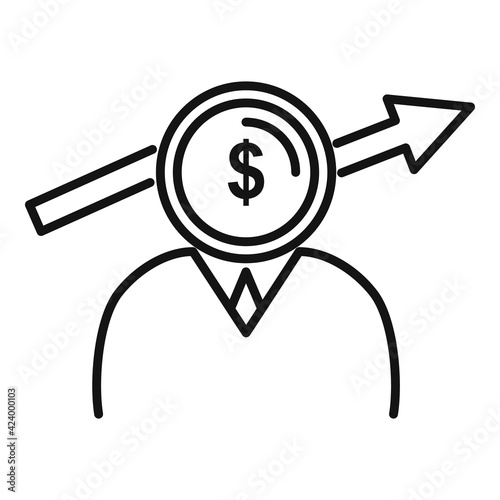 Trader money icon, outline style